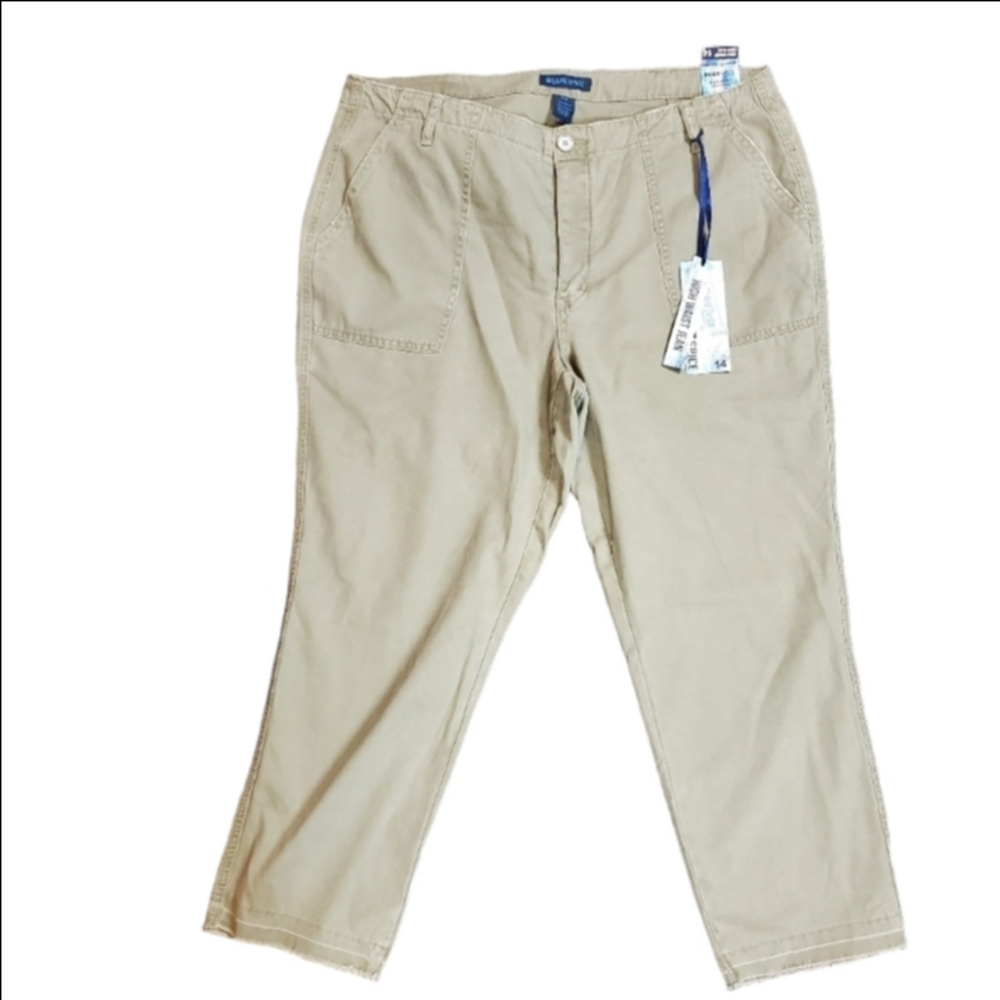 Blue Spice Olive high waist cropped pants size 14